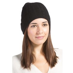 💫100% Cashmere cable knit beanie - black ✨
